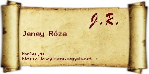 Jeney Róza névjegykártya